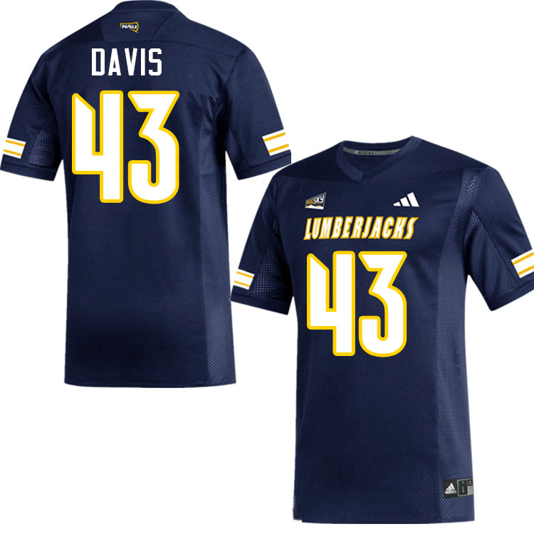 Northern Arizona Lumberjacks #43 Ramere Davis College Football Jerseys,Uniforms Stitched-Navy